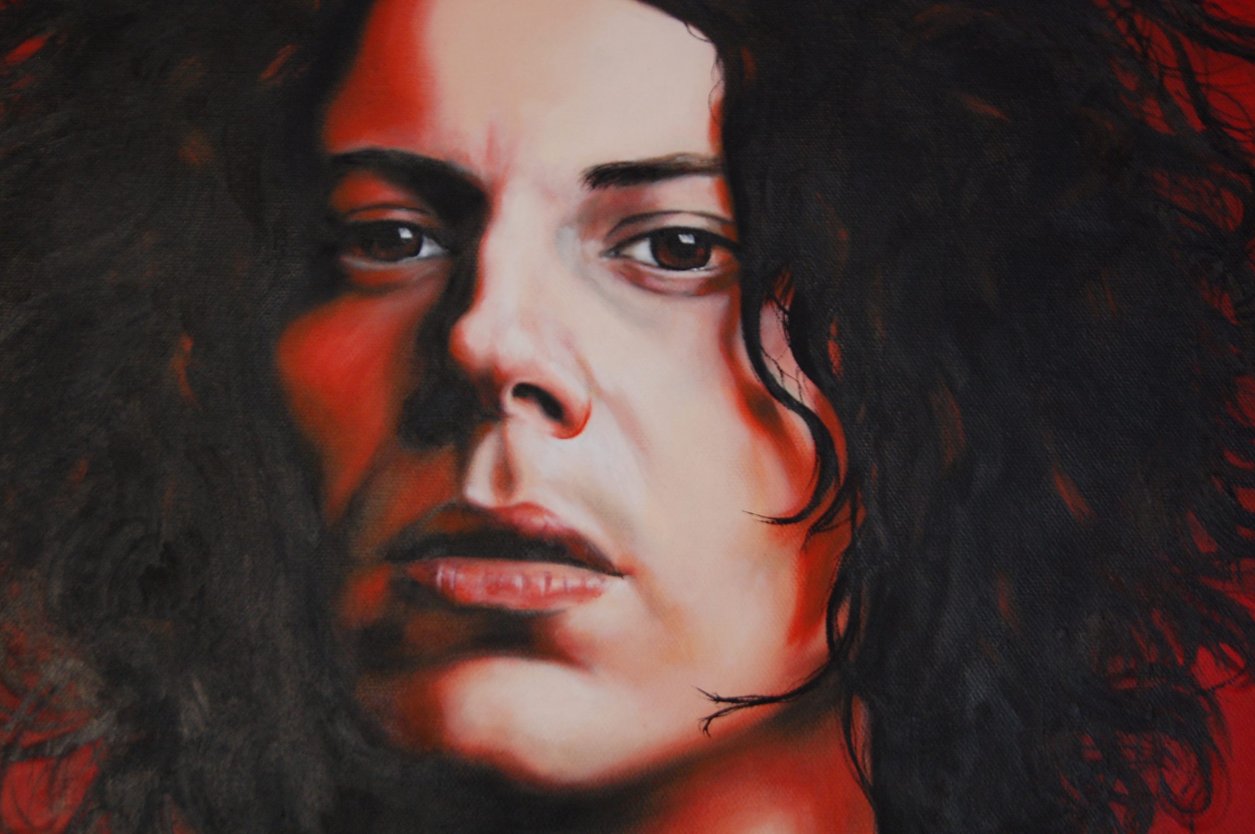 Jack White (Portrait) by Pauline Alldis (fantastic large Original Oil on Canvas) 34 x 34 inches framed. - Image 2