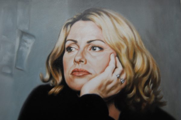 Self Portrait In Blonde (Original Oil on Wooden Board - Framed) - Image 2