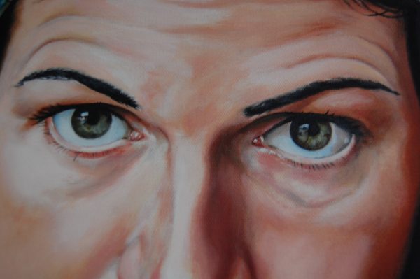 Self Portrait With Head Scarf - (Original Oil on Canvas - Framed) - Image 3